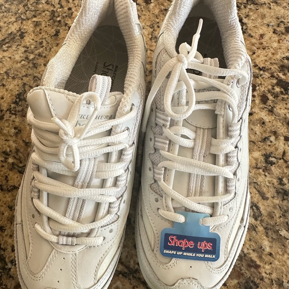 Skechers White Shape-Ups Athletic Shoes